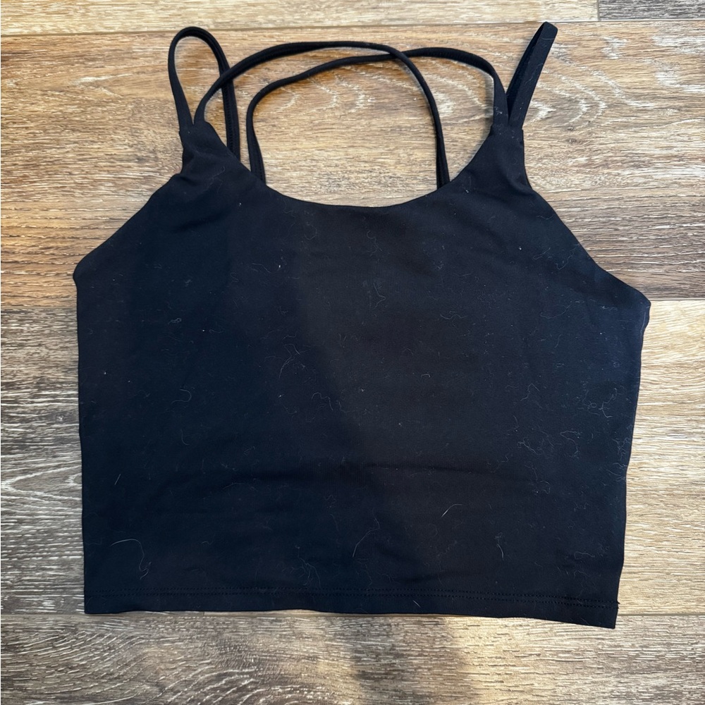 Black Women's Crop Top Workout Top